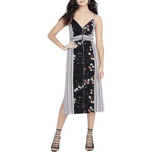 Rachel Roy Full Zipper Floral Midi Dress - Size 2